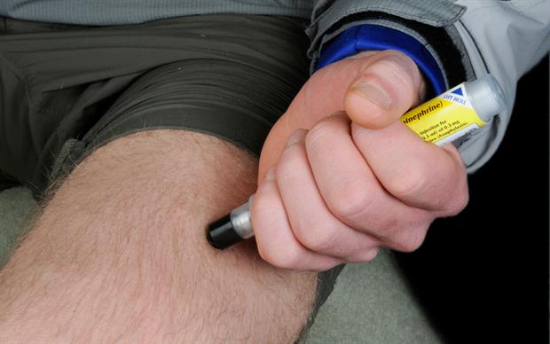 Epipen being administered